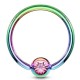 Piercing micro-bcr 20 - Plaqué-titane rainbow cristal rose