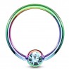 Piercing micro-bcr 20 - Plaqué-titane rainbow cristal bleu-clair