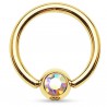 Piercing micro-bcr 22 - Plaqué-or cristal aurora