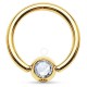 Piercing micro-bcr 22 - Plaqué-or cristal transparent