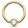 Piercing micro-bcr 22 - Plaqué-or cristal transparent