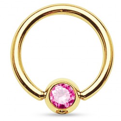 Piercing micro-bcr 22 - Plaqué-or cristal rose