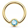 Piercing micro-bcr 22 - Plaqué-or cristal bleu-clair
