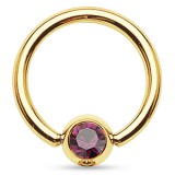 Piercing micro-bcr 22 - Plaqué-or cristal lilas