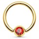 Piercing micro-bcr 22 - Plaqué-or cristal rouge