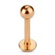 Piercing labret 22 - Gold-ip rose boule