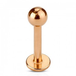 Piercing micro-labret 22 - Gold-ip rose boule