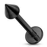 Piercing micro-labret 07 - Plaqué-titane noir pointe