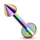 Piercing labret 07 - Plaqué-titane rainbow pointe