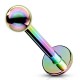 Piercing labret 06 - Plaqué-titane boule rainbow