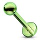 Piercing micro-labret 06 - Plaqué-titane boule verte