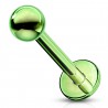 Piercing micro-labret 06 - Plaqué-titane boule verte