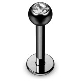 Piercing micro-labret 20 - Plaqué-titane noir cristal transparent
