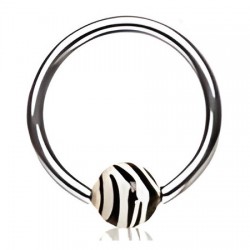 Piercing micro-bcr 73 - Acrylique boule blanche panthère