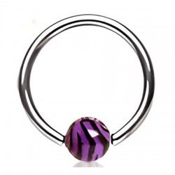 Piercing micro-bcr 73 - Acrylique boule lilas panthère