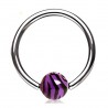 Piercing micro-bcr 73 - Acrylique boule lilas panthère