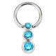 Piercing micro-bcr 122 - Trois boules cristaux bleu-clair