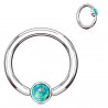 Piercing micro-bcr 138 - Boule plate opalite verte