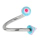Piercing micro-spirale 17 - Pointe spider bleu-clair et rose