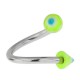 Piercing micro-spirale 17 - Pointe spider verte et bleue