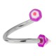 Piercing micro-spirale 17 - Pointe spider lilas et rose