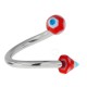 Piercing micro-spirale 17 - Pointe spider rouge et bleue