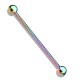 Piercing industriel 107 - Plaqué-titane rainbow tige vrillée