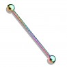 Piercing industriel 107 - Plaqué-titane rainbow tige vrillée