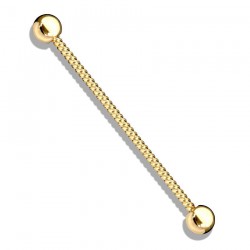 Piercing industriel 107 - Gold-ip jaune tige vrillée