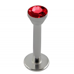Piercing micro-labret 35 - Losange cristal rouge