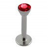 Piercing micro-labret 35 - Losange cristal rouge