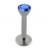 Piercing micro-labret 35 - Losange cristal bleu