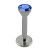 Piercing micro-labret 35 - Losange cristal bleu