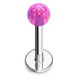 Piercing micro-labret acry 23 - Checker lilas et rose