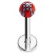 Piercing micro-labret acry 23 - Checker bleu et rouge