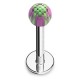Piercing micro-labret acry 23 - Checker lilas et vert