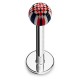 Piercing micro labret acry motif damier rouge et noir (23)