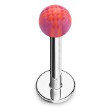 Piercing micro-labret acry 23 - Checker orange et lilas