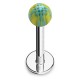 Piercing micro-labret acry 23 - Checker vert et vert-pomme