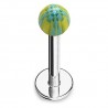 Piercing micro-labret acry 23 - Checker vert et vert-pomme