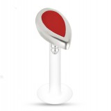 Piercing micro-labret téflon 31 - Goutte rouge