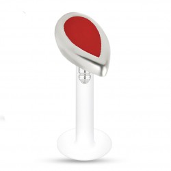 Piercing micro-labret téflon 31 - Goutte rouge