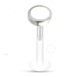 Piercing micro-labret téflon 30 - Cercle coloré blanc