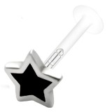 Piercing labret téflon 29 - étoile colorée noire
