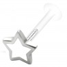 Piercing labret téflon 29 - étoile colorée blanc