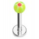 Piercing labret acrylique 16 - Boule étoile verte et rose