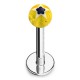 Piercing micro-labret acry 16 - Boule étoile jaune et noire