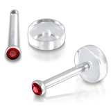 Piercing micro-labret 36 - Base dévissable cristal rouge