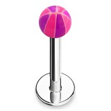 Piercing micro-labret acry 22 - Bicolore lilas et rose