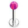 Piercing micro-labret acry 22 - Bicolore lilas et rose